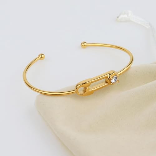 18K Gold Bangle Bracelets for Women 925 Sterling Silver Bracelets Bracelets Adjustable Boho Bracelets Stackble Cuff Bangle Bracelets for Men Women Chunky Gold Bangle Open Cuff Bracelets Christmas Gift - color: Bracelets-04