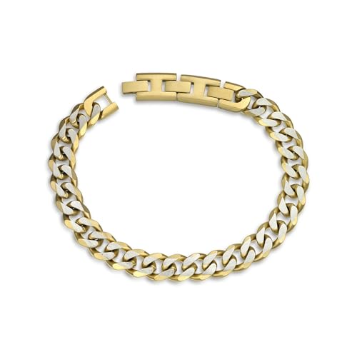 Reeds Two-Tone Stainless Steel 11mm Curb Chain Bracelet