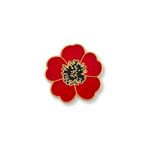 ROSTIVO Red Poppy Flower Brooch Pin – Enamel Metal Lapel Pin for Women and Men, Veterans Day Memorial Day Remembrance Day Jewelry Gift