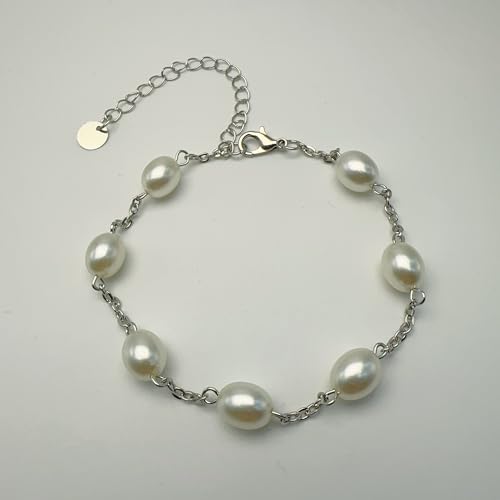 Anklet for Women Layered Anklets Women Double Heart Silver Bohemian Pearls Flat Chain Ankle Bracelet Charm Beaded Dainty Foot Jewelry Heart Charm Dainty Layer Anklets Trendy - color: Silver Pearl