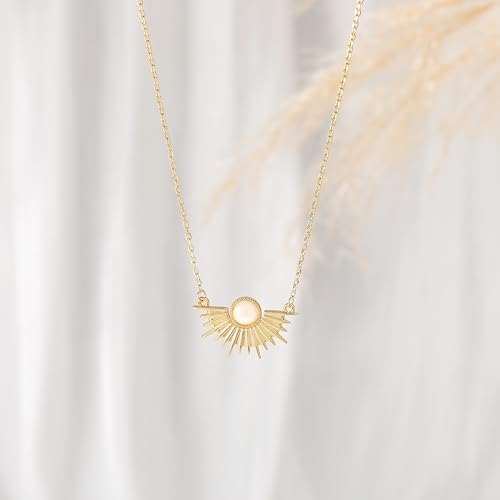 CHESKY Layered Necklaces for Women Trendy, Dainty 14k Gold Plated Pendant Necklace Layering Necklace for Women Non Tarnish Hypoallergenic Sun Gold Necklace Stack Gold Jewelry for Women Gifts - style: Sun-TE