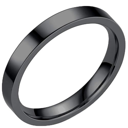 Jude Jewelers 3mm Stackable Stainless Steel High Polished Wedding Band Classical Ring - color: Black