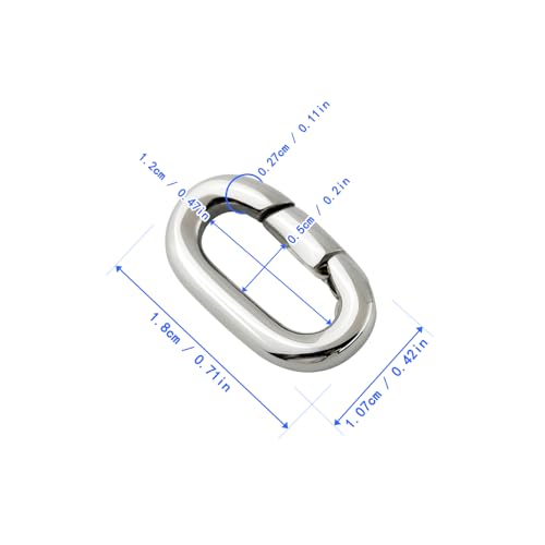 1Pc Oval Spring Clasps Clips Connector Rings for Keychain DIY Crafts (Silver-H) - color: Silver-H