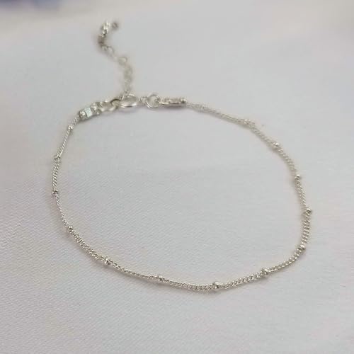 Sterling Silver Chain Bracelets for Women - Dainty 925 Silver Adjustable Bracelets, Minimalist Layering Jewelry, Stackable Chain Styles - style: A1