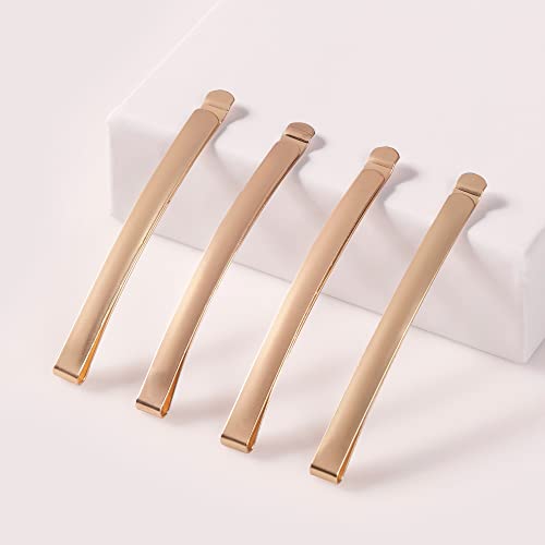 The Hair Edit Modern Bobby Pins - Gold Metal Fashion Hair Clips, 4 pack - color: Soft Gold