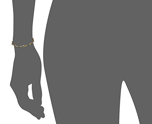 Women's Charm Enamel Evil Eye Protection Link Chain Bracelet - color: Gold,Black