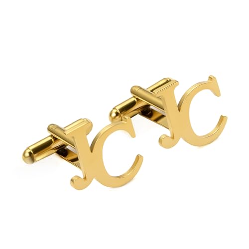 Custom Name Initial cufflinks for men,Personalize Stainless Steel Gold Alphabet cufflinks,Gift for Wedding,fathers day gift