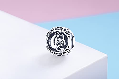 Letter Charms 925 Sterling Silver Initial A-Z Bead Charms | For Bracelets Necklaces, Hypoallergenic,Cubic Zirconia Alphabet Beads, Personalized Gifts for Women - color: Q