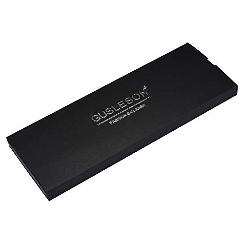 GUSLESON 2.4" Slim Necktie and Handkerchief Set For Men Solid Skinny Tie Set - color: Dark Sage Green