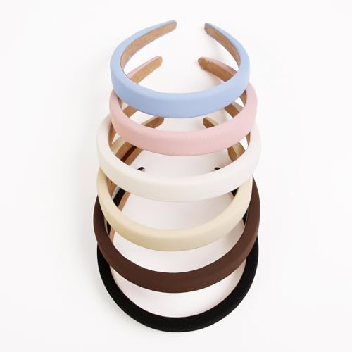 AIBFRID Headbands for Women Non Slip Padded Headband Trendy Cute Headbands for Women's Hair 0.8 Inch Comfortable Head Bands Hair Accessories 6PCS
