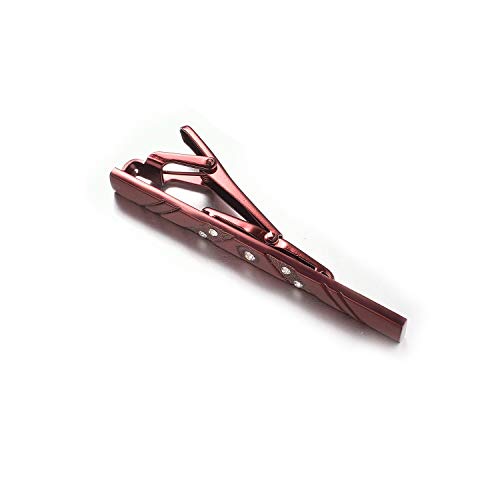 Shell Tie Clip Cufflinks Set for Men Business Gold Silver Tie Bar Cuffs Wedding Party Suit Jewelry Gift - style: Red with Stone
