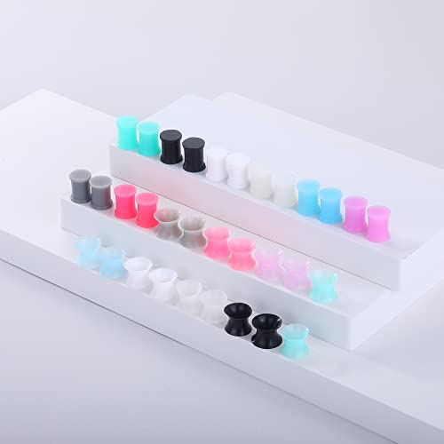 Juway Oveta Ear Gauges for Ear Silicone Ear Plugs Soft Flexible Silicone Gauge Saddle Silicone Ear Plugs and Tunnels 6mm-20mm(16 Pairs) - color: 32PCS 8mm(0GA)