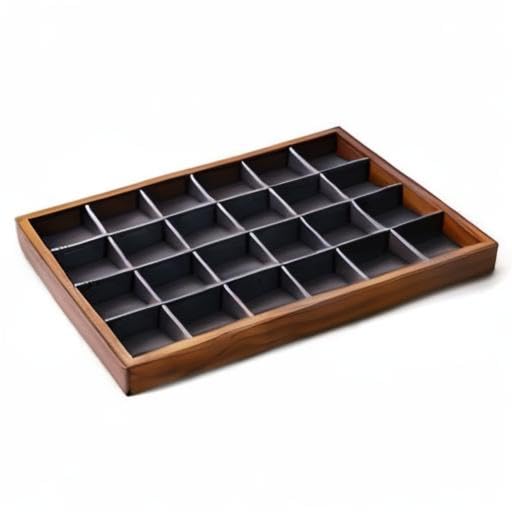 Oirlv Solid Wood Jewelry Tray,Jewelry Drawer Organizer,24 Grid(Grey) | Stackable Design,for Jewelry Necklaces Earrings and Rings,Organizing and Presentinge Legantly on Dressers&in Dresser - color: Grey 24 grid tray