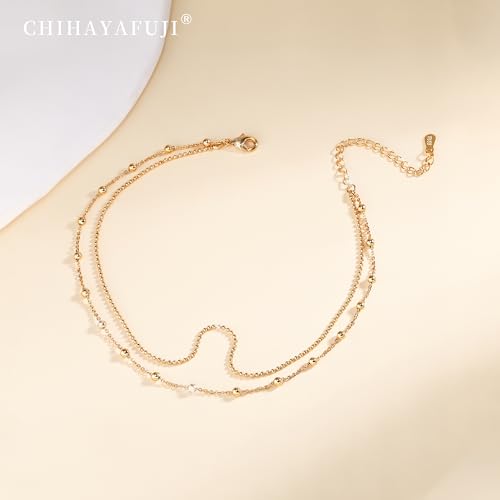 Sterling Silver Ankle Bracelets for Women Gold Waterproof Layered Stackable Dainty Cute Bead Chain Non Tarnish Adjustable Anklet Bracelet for Summer Beach Jewelry Gift - color: silver-A