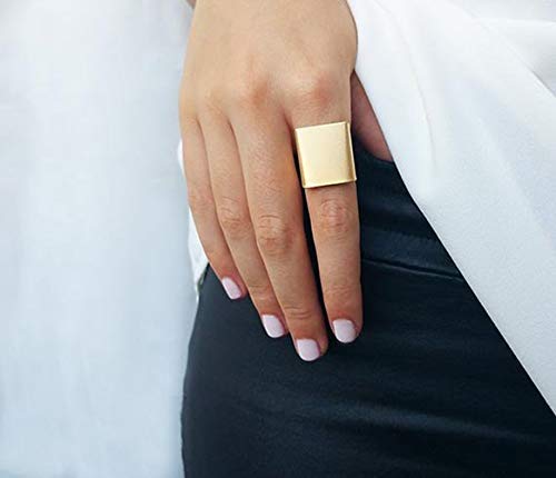Simple Gold Geometric Rings for Women, Square Fashion Ring, Band Everyday Ring Jewelry