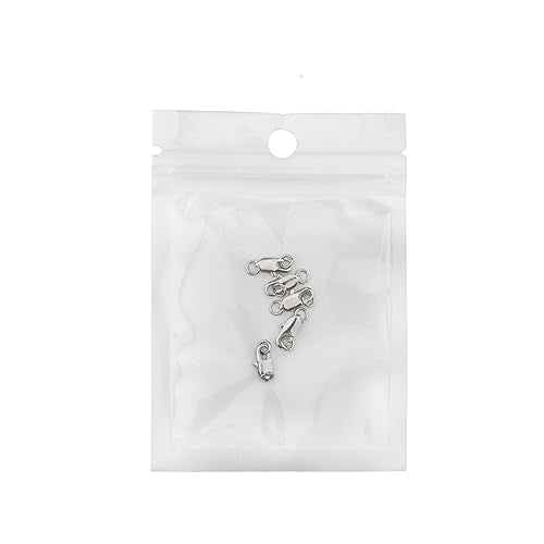 5Pcs Lobster Clasps for Jewelry Making, Bracelet Clasps and Closures | White Gold Jewelry Clasp, Necklace Clasp, Lobster Claw Clasps with Jump Rings for DIY Necklace Bracelets 10x4mm - color: White Gold