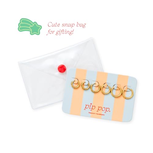 Pip Pop Gold Endless Hoops - Hypoallergenic, Waterproof, 18K Gold PVD - color: Endless Hoop Earrings