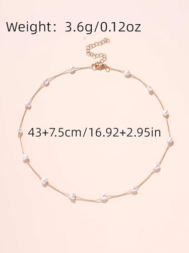 Heart-Shaped Pearl Necklace Exquisite Small 14K Gold Plated Chain Precious Jewelry Lobster Clasp Adjustable Extender - style: 14K Gold+Heart-Shaped Pearl