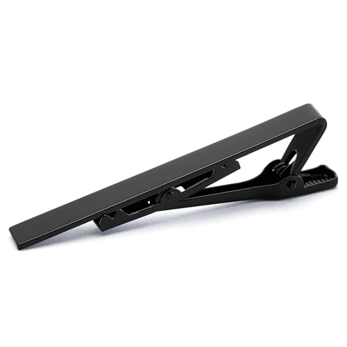 Custom Father Gifts Personalized Tie Clips for Men Custom Tie Bar Clips | Classic Pinch Engraved Text Stainless Steel Tie Bar Dad Personalized Gift Fathers Day - color: BLACK