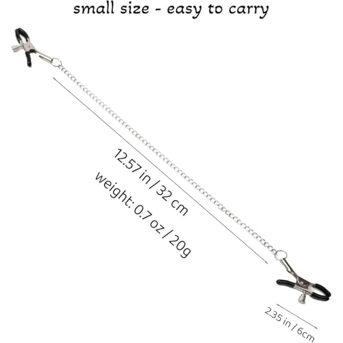 Body Chain Body Clamps with Chain Adjustable Body Ring Body Clamps Stainless Steel Body Clip Body Clip Non-Piercing Chain Non Piercing Body Jewelry for Women Men (Black) - color: Black