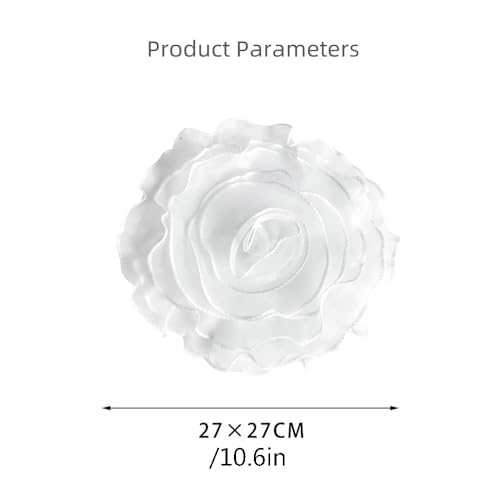 10inch Extra Large Flower Brooch Pin for Women Fashion Dainty Organza Satin Fabric Big Camellia Brooches Lapel Pins Wedding Dance Party Dress Accessories Exaggerated Jewelry Gift - color: 10 inch White