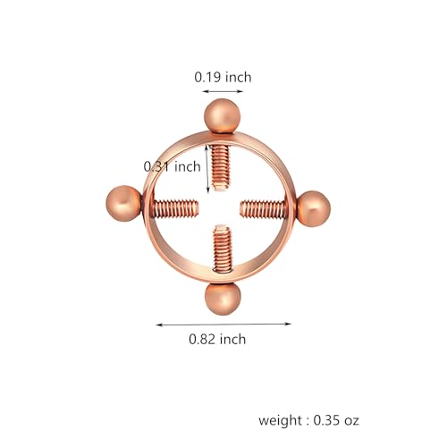 2Pcs Round Non Piercing Nipple Ring Fake Nipple Rings - color: Rose Gold