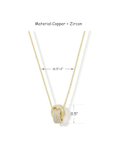 14K Gold Plated CZ Minimalist Dainty Pendant Necklace | Gold Necklace for Women | Daily Wear Gold Jewelry - color: gold