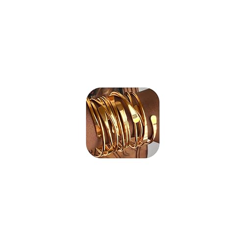 ÌF ME Gold Bangle Bracelets for Women, Indian Bangles Stackable Set, Multi Layer Textured 18K Gold Plated Chunky Bracelets Boho Jewelrys Set - style: E-6 PCS adjustable bangles