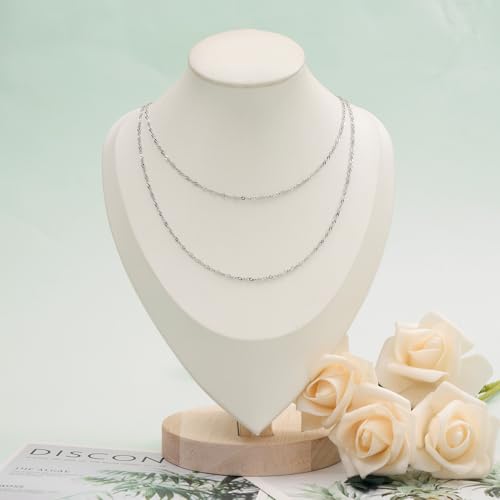UMAOKANG 32.8 Feet Stainless Steel Jewelry Making Chains Delicate Singapore Link Chain Women Necklace DIY - color: Singapore Silver