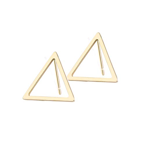 3 Pairs Geometric Hexagon Triangle Stud Earrings Minimalism Small Round Circle Ear Studs Earing for Women Jewelry Gift - color: Gold