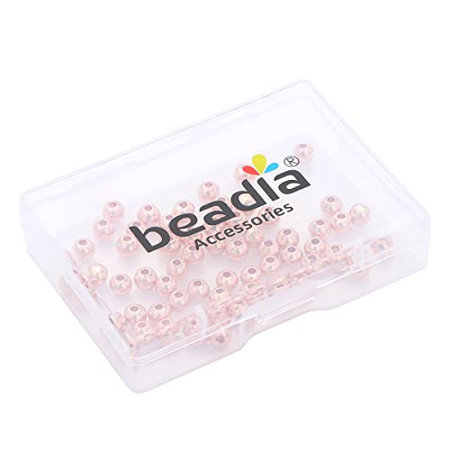 Rose Gold Plated Round Spacer Beads 5mm 60pcs for Jewelry Making Findings Non Tarnish - color: Rose Gold, size: 5mm