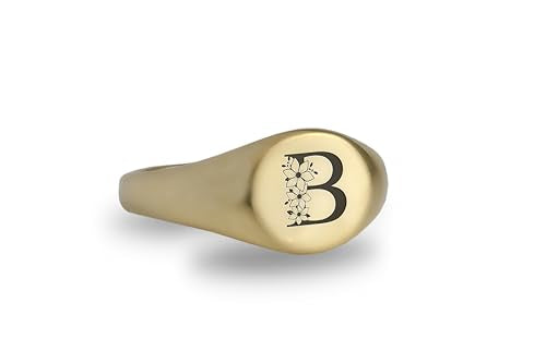 Personalized Name Initial Ring - Engraved Custom Letter Jewelry - Delicate Round Signet Christmas Gift