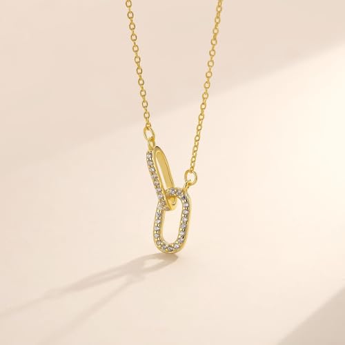 Evabelle Gold Layered Necklace for Women Trendy Jewelry 14K Real Gold Plated Chunky Chain Stackable Necklaces Dainty Choker Necklaces Rectangle Square Pendant - color: Gold Necklace 06