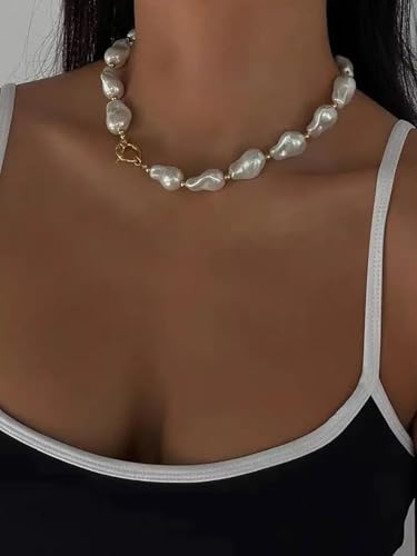 Dainty Lariat Pearl Necklace for Women, Long Gold Minimalist Charm Jewelry, Elegant Pearl Pendant Necklace Gift - color: J-Pisces constellation pendant necklace