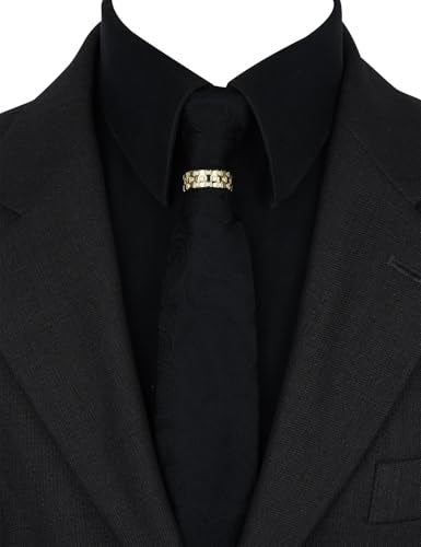 Sparkling Crystal Men's Neck Tie Ring Tie Clasp Necktie Clips Holder Tie Accessories with Box for Wedding Jewelry Gift - style: Gold Clips with Crystal Square