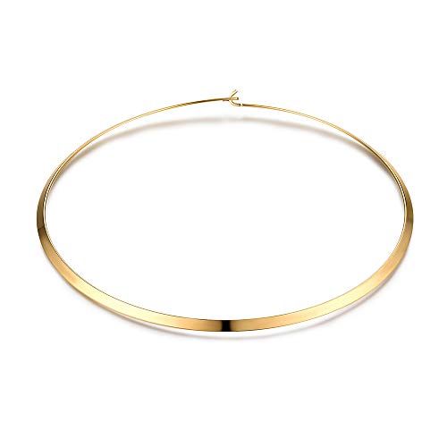 High Polished Stainless Steel Necklace Love Choker Heart Shape Women Statement Jewelry - color: Gold Clip Clasp