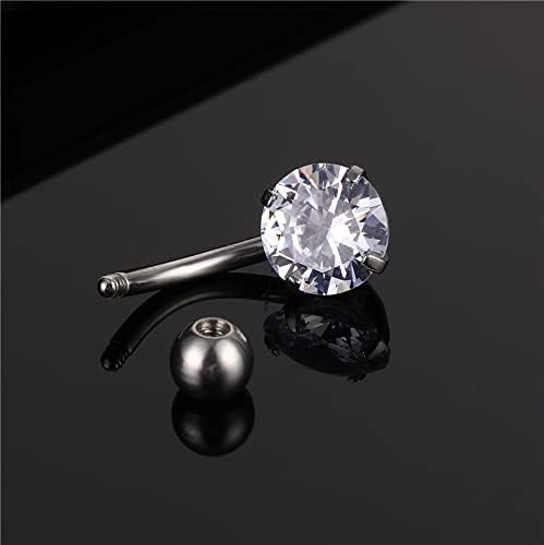 VCMART Belly Button Ring Short Bar Belly Ring Short Belly Button Rings Surgical Steel 6mm Belly Rings for Women Small Belly Button Piercing Navel Rings Piercing Jewelry - color: C1 -silver