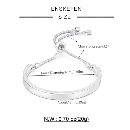 14K Gold Bracelets for Women Adjustable Slider Bracelet Bangle Bracelets for Women Trendy Chain Bracelet - color: Silver Smooth