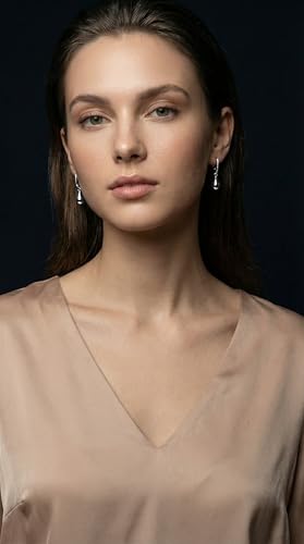FAN&LOUIS Gold Sliver Teardrop Clip On Earrings for Women,Non-Pierced Trendy Statement Dangle Water Drop Women's Hypoallergenic Clip-On Earrings - style: Silver