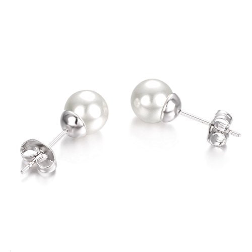 Yoursfs 3 Pairs Faux Pearl Stud Earrings Sets For Women 18K Gold Plated Elegant Small Round Pearl Stud - style: Women's Pearl Earrings
