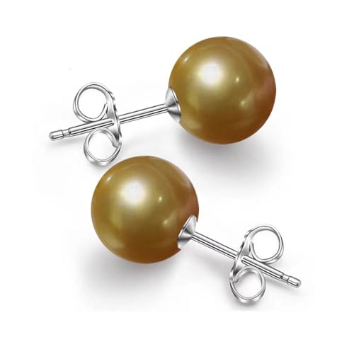 10/12mm Ocean Shell Pearl Stud Earrings Multicolor Shell Beads Pearl Stud Earrings Fashion Jewelry for Women - color: 10MM Gold