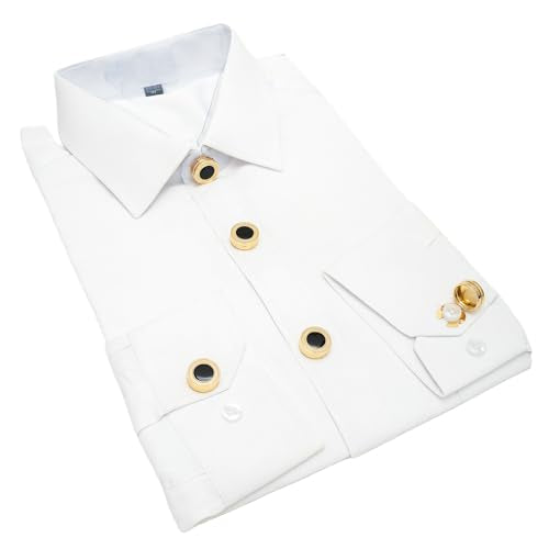 Mens Button Covers Tuxedo Shirt Cufflinks Alternative | Fake cufflinks and alternative fashion jewelry accessories for mens formal business dress shirts suits and groomsmen - color: K Gold B
