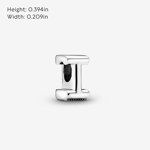 Pandora Alphabet Charm - Compatible Moments - Gift for Her - Made with Sterling Silver - with Gift Box - style: Letter I