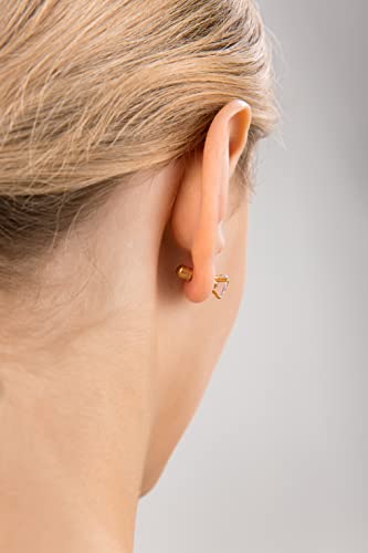 5-6 pairs Push-in Flat Back Stud Earrings Hypoallergenic Surgical Stainless Steel Cubic Zirconia Earrings Studs Set Multi-Pack, CZ Stud Earrings for Women Men Trendy Cartilage Stud Earrings 2-8mm - color: Gold-4/5/6/7/8mm