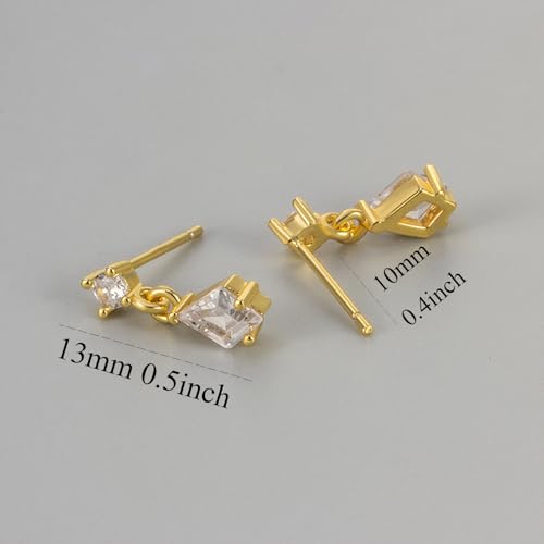 Crystal Drop Dangle Earrings Gold Silver Sparkling CZ Teardrop Earrings Elegant Lightweight Jewelry - color: Gold