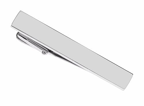 Silver Brushed Tie Clip Custom Engraved Free - Personalized Men’s Accessory for Weddings, Business & Groomsmen - Father's Day Gift For Him | Free Engraving - Ships from USA