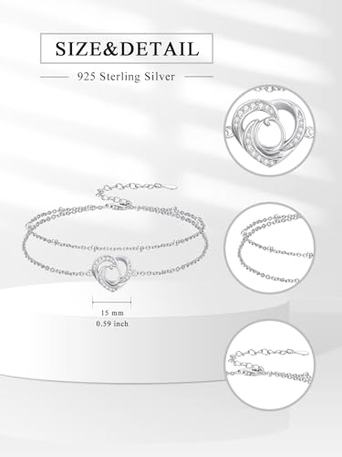 Dorunmo Initial Anklet 925 Sterling Silver Letter A-Z Layered Heart Anklet Beach Jewelry Birthday Gifts for Women - color: O