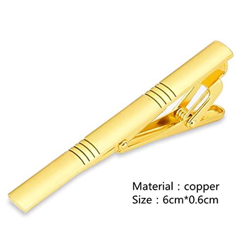 Gold Tone Regular Tie Clips Men-Skinny Tie Bar Suitable for Wedding Anniversary Business Meetings and Daily Life Necktie Accessories - style: four line