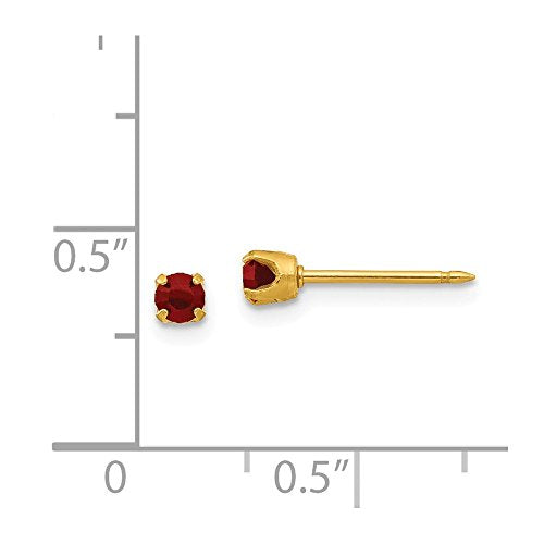 Inverness 24k Plated January Red Crystal Month Stone Earrings in Luxurious