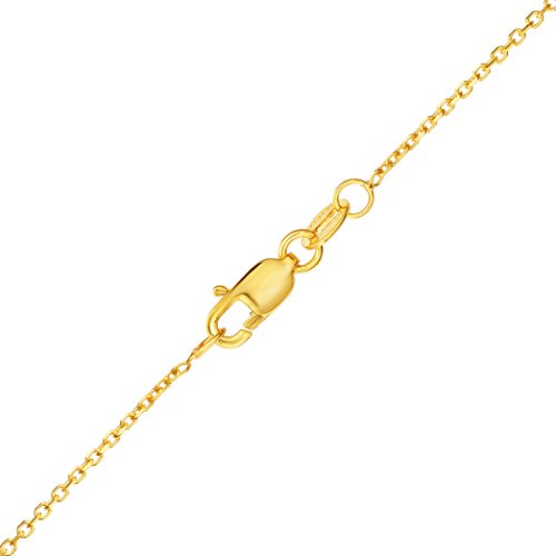Floreo 10K Yellow Gold Charm Pendant Letter A-Z Personalized Alphabet Initial Name with optional 18 Inch Necklace - style: -A-
